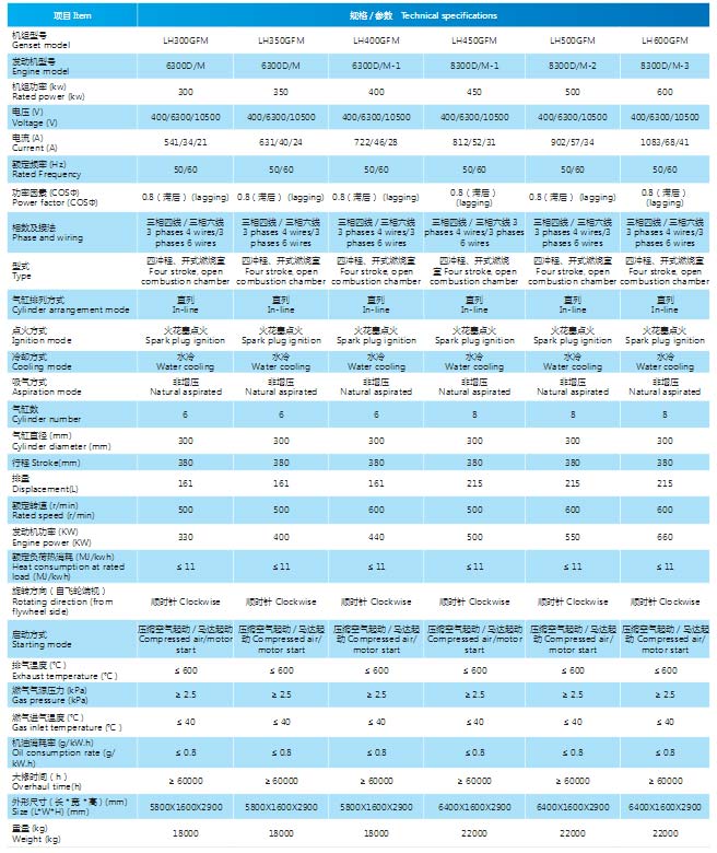 300系列煤制煤氣發(fā)電機組